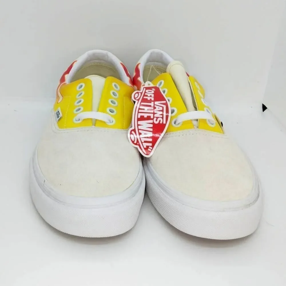 VANS Era /Flame Women's NEW w/Tags White & Flames Designer Sneakers - sz. 9 1/2